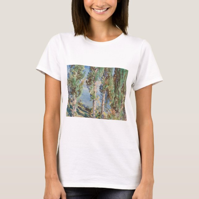 Corfu Cypresses av John Singer Sargent T Shirt (Framsida)