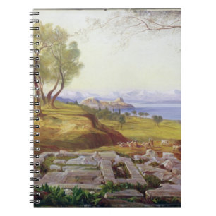 Corfu från uppstigningen, c.1856-64 (olja på anteckningsbok