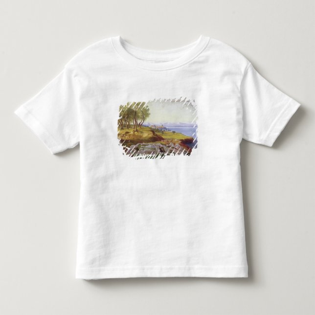 Corfu från uppstigningen, c.1856-64 (olja på t shirt (Framsida)