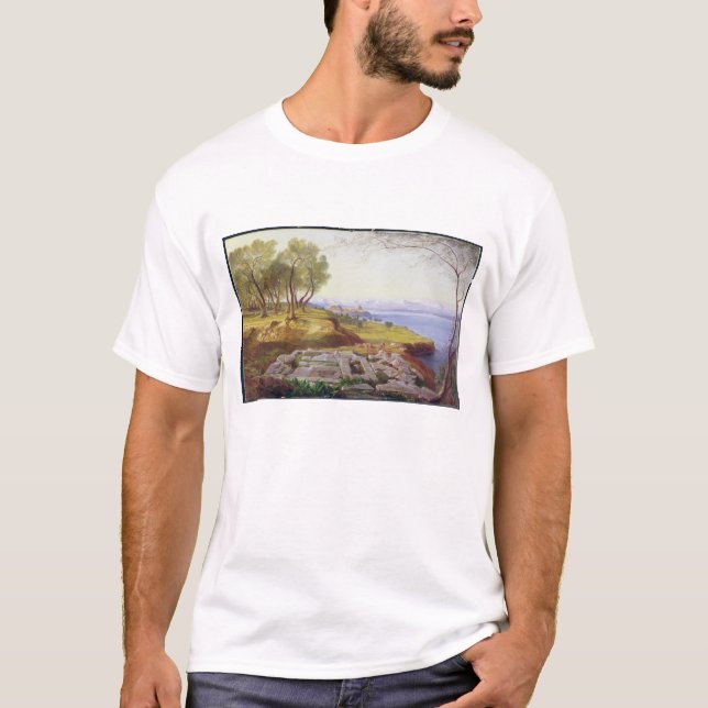 Corfu från uppstigningen, c.1856-64 (olja på tröja (Framsida)