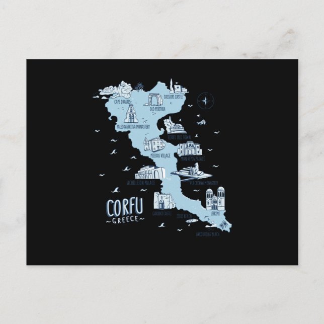 Corfu Greece Corfu Vykort (Framsida)