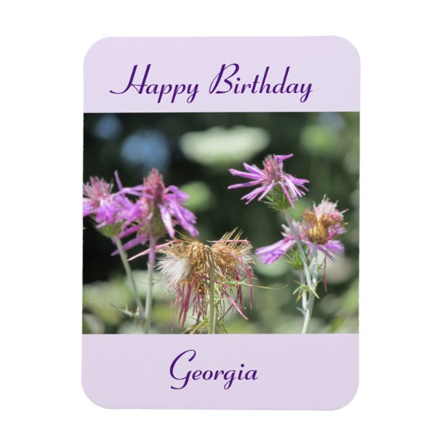 Corfu Lilac Wildblommor Birthday Photo Magnet (Vertikal)