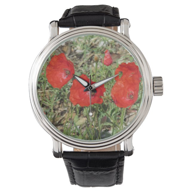 Corfu Red Poppies Armbandsur (Framsida)