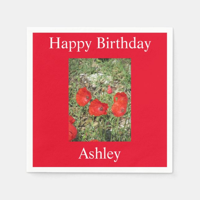 Corfu Red Poppies Pappersservett (Framsidan)