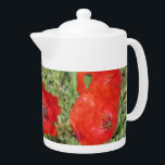Corfu Red Poppies Tea Pot<br><div class="desc">När jag tog en promenad på en hett sommarmorgon på Korfu, en vacker grekisk ö, stötte jag på många vackra blommor i vilden som blommade. Bland de vackraste finns dessa vackra poppies, med scarlet röda petaler och svarta centra. Välj de här bedövande rödvallorna i dag och ta med en stänk...</div>