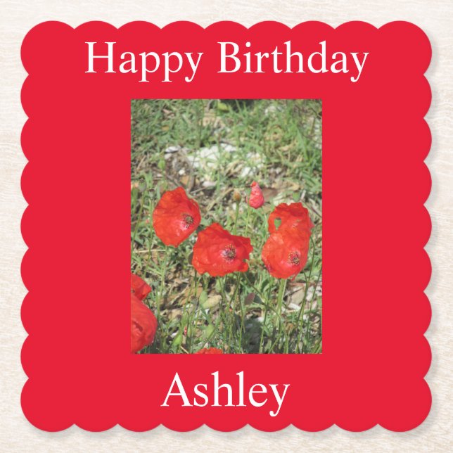 Corfu Red Poppies Underlägg Papper (Framsida)