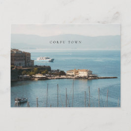 Corfu Town Harbor View (horizontal) Vykort