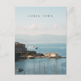 Corfu Town Harbor View Vykort