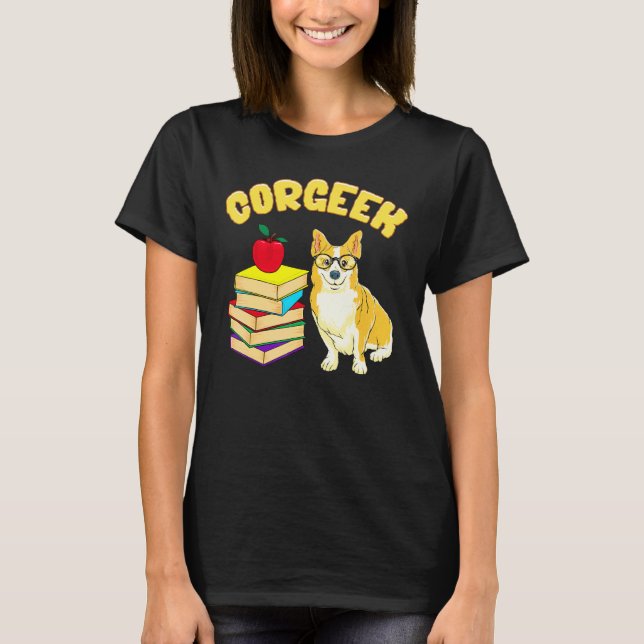 Corgeek Corgi Skämt T Shirt (Framsida)