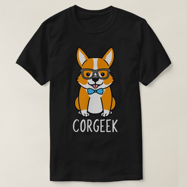 Corgeek Cute Corgi Dog T-Shirt (Design framsida)