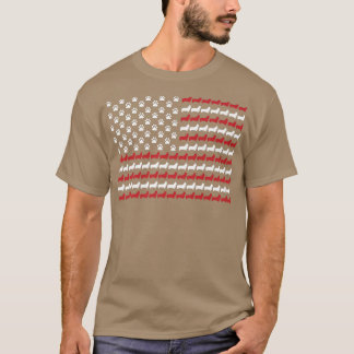 Corgi 4:e juli Hund Paw Skriv ut American Flagga14 T Shirt