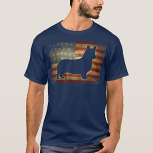 Corgi 4 juli amerikanska Hund-gåvor från USA flagg T Shirt