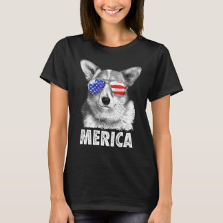 Corgi 4 juli Merica Manar Women Usa American Fl T Shirt
