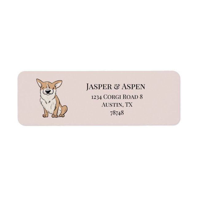 Corgi Adress Returadress Etikett (Framsidan)