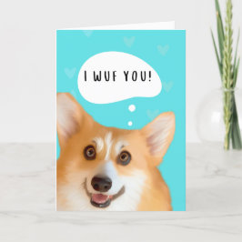 Corgi Alla hjärtans dag-kort Aqua Kort