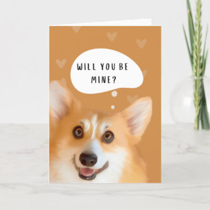 Corgi Alla hjärtans dag-kort Guld Kort