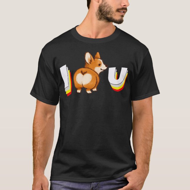 Corgi Älskar Dig T Shirt (Framsida)
