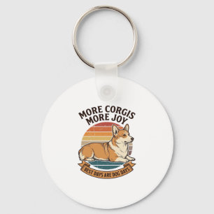 Corgi Älskar Tröja Vintage Gravyr Hund Citat Desi Nyckelring