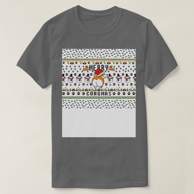 Corgi Älskare julmask T Shirt (Design framsida)