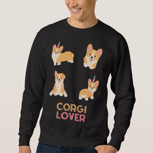 Corgi Älskare Lång Ärmad Tröja (Framsida)