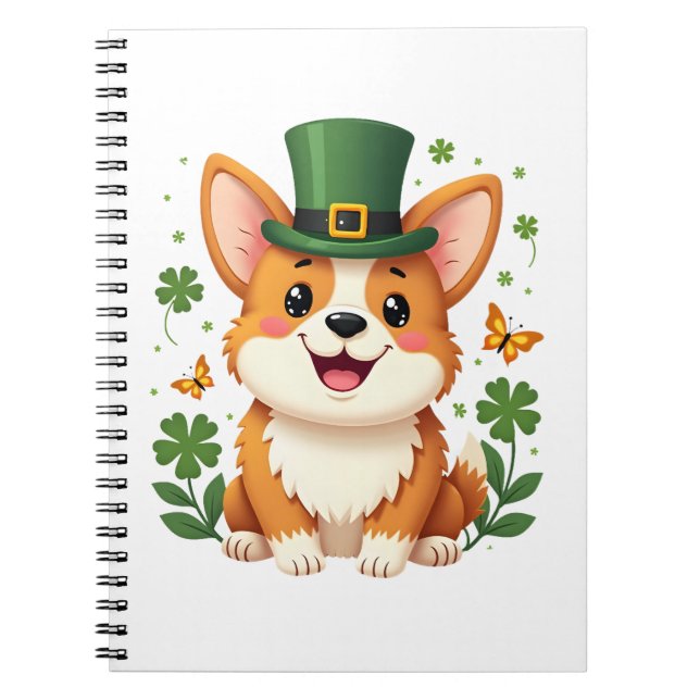 Corgi Älskare Shamrock Lycklig St patricks day Anteckningsbok (Framsidan)
