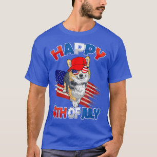 Corgi American Flagga USA Patriotic Funny 4:e Jul T Shirt