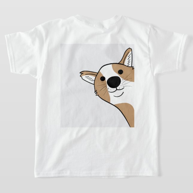 Corgi Ansikte T Shirt (Laydown Baksida)
