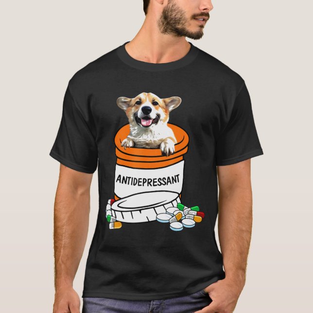 Corgi Antidepressiva T antidepressiva medel Cute H T Shirt (Framsida)