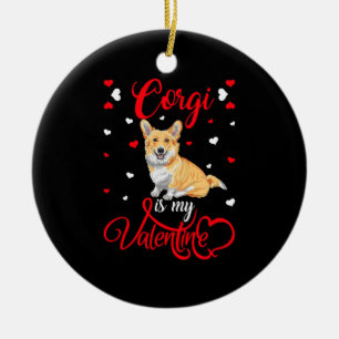 Corgi är min hjärtans nyck Corgi Alla hjärtans dag Julgransprydnad Keramik