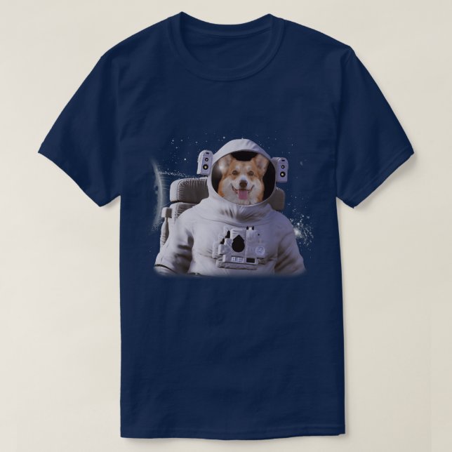 Corgi Astronaut Dog Deep In Space Cosmic  T Shirt (Design framsida)