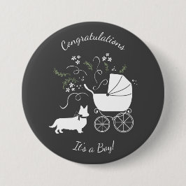 Corgi Baby Shower Hund Knapp