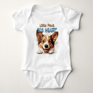 Corgi Babykläder   Lilla tass stora hjärta T Shirt