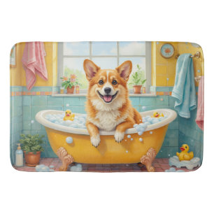 Corgi badtid Glad badrumsdekor Badrumsmatta