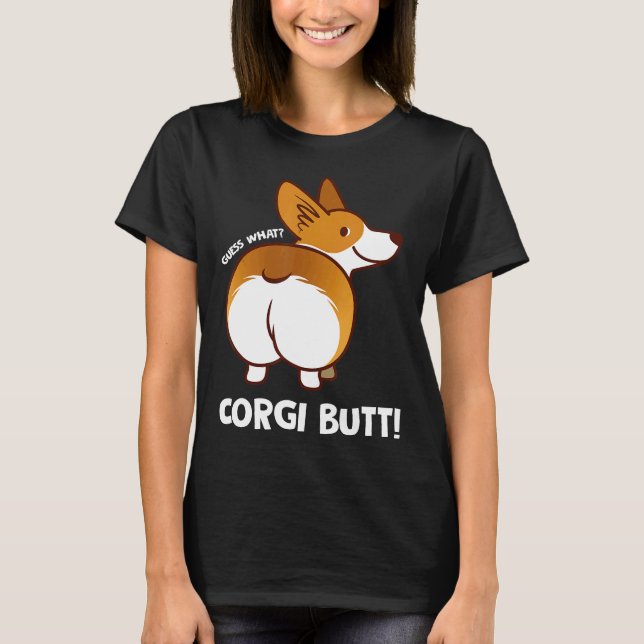 Corgi bakdel söta Corgi T Shirt (Framsida)