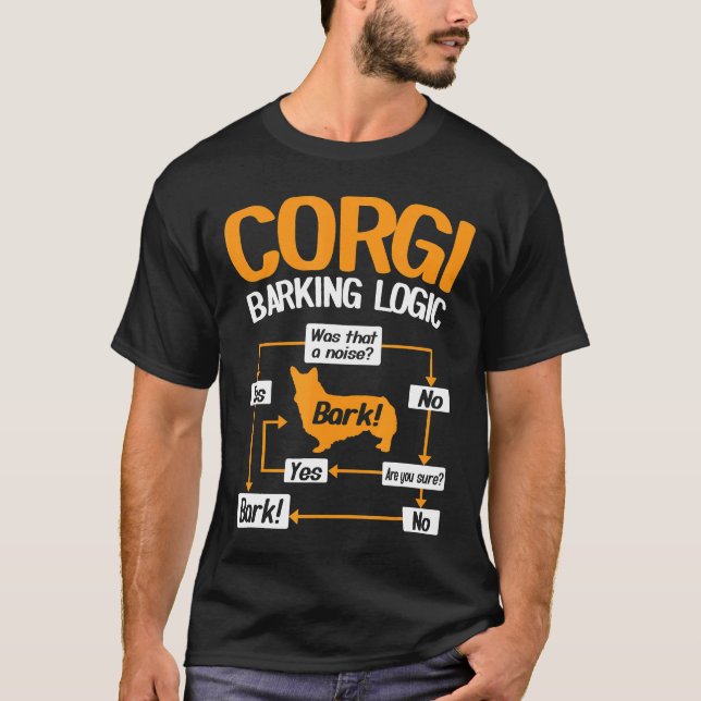 Corgi Bark Logik   T Shirt (Framsida)