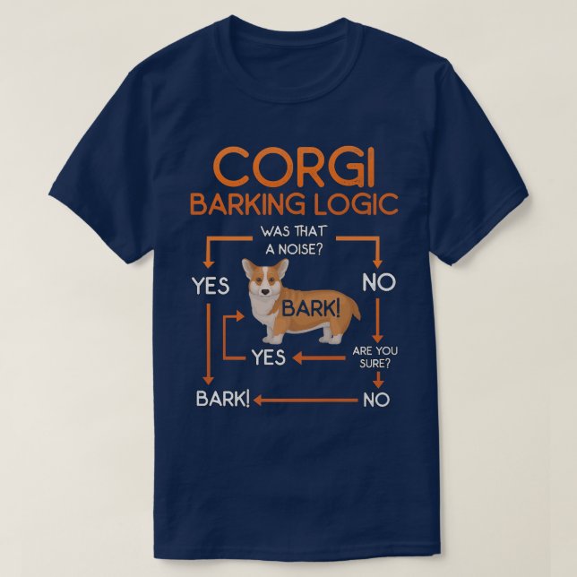 Corgi Barking Logic Funny-235 T Shirt (Design framsida)