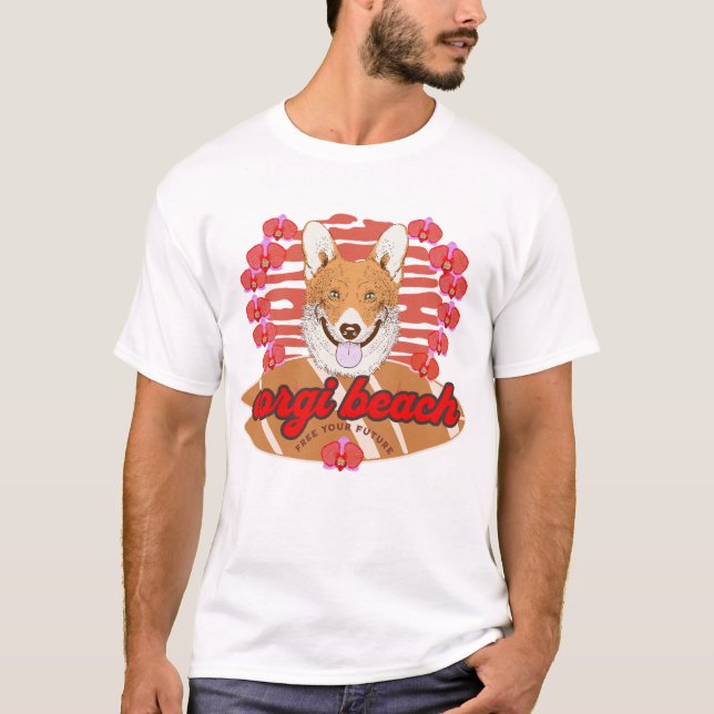 Corgi Beach-fria din framtid T Shirt (Framsida)