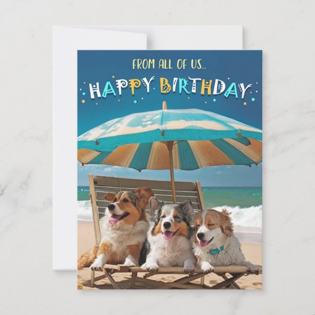Corgi Birthday Card från alla oss Julkort (Framsida)