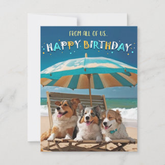 Corgi Birthday Card från alla oss Julkort