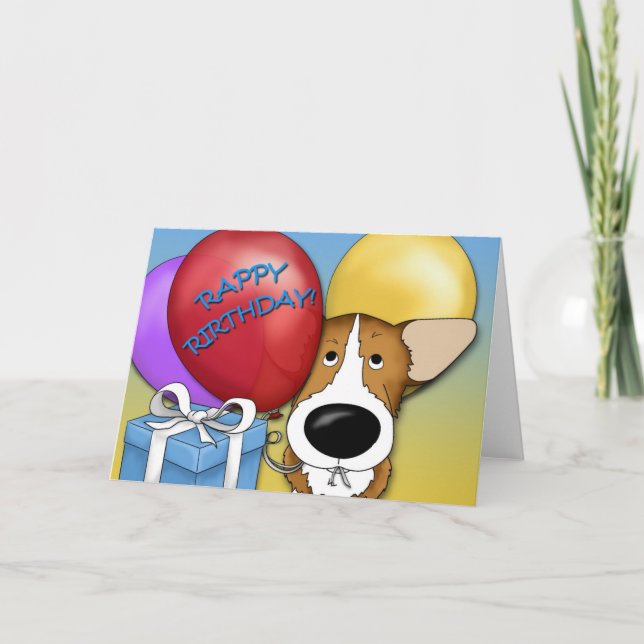 Corgi Birthday Card Kort (Framsida)