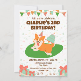 Corgi Birthday-inbjudan Inbjudningar