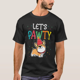 Corgi Birthday Pawty T för Hund ThLED Kids Party T Shirt