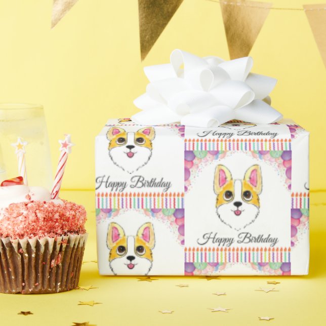 Corgi Birthday Presentpapper (Födelsedagsfest)
