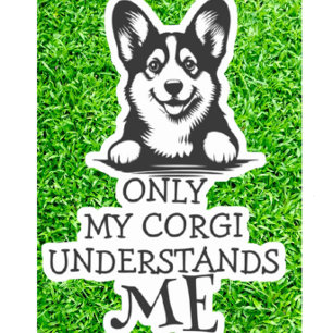 Corgi Black and White förstår mig Teme Klistermärken