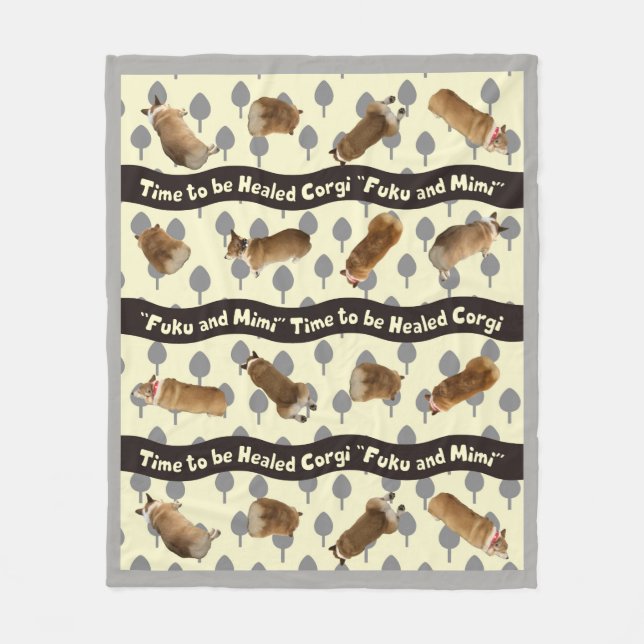 corgi blanket tree fleecefilt (Framsidan)