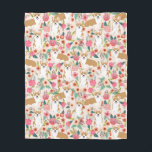 Corgi Blommigts filt - söt corgi-gåva<br><div class="desc">Corgi-blommigtar,  corgi-filt,  corgi-hund,  corgi-design,  sötcorgis,  corgi-hund-filt,  hund-filt.</div>