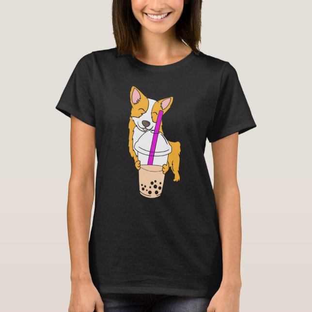 Corgi Boba Mjölk Te Bubbel Te Mp T Shirt (Framsida)