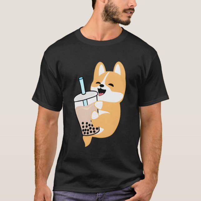 Corgi Boba T Shirt (Framsida)
