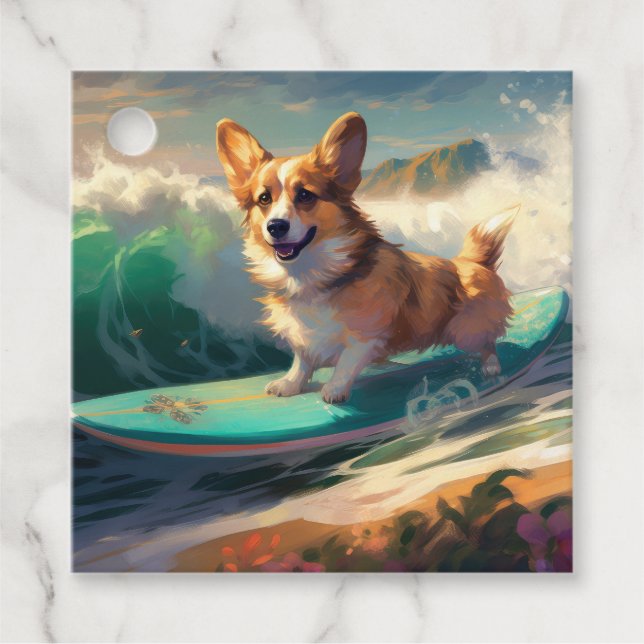 Corgi  Bräd Surfning Målning Gåvor Etiketter (Framsida)