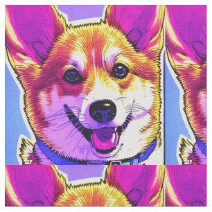 Corgi bright, fet färg tyg